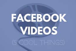 Photo of a film reel with text "Facebook videos (5 cool things)"