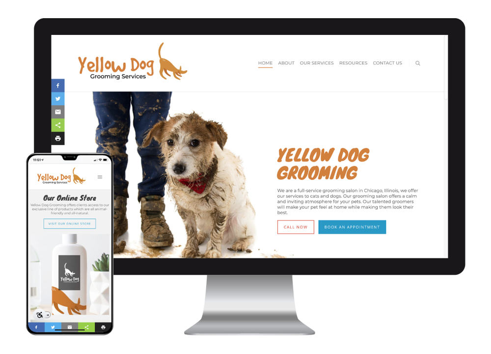 Yellow dog grooming services