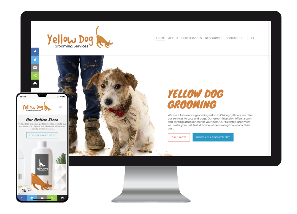 Yellow dog grooming services